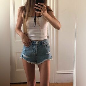 Stradivarius High Waisted Denim Shorts size 02 eu 34